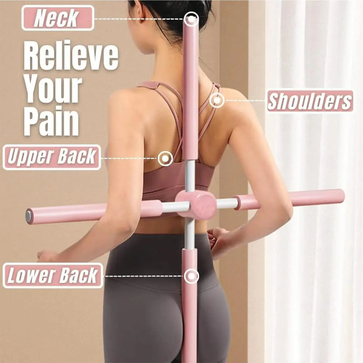 Yoga Postures Stick for Women Humpback Postures Corrector for Women Stretch Mobility Pole Neck Hump Correction Tool for Workout