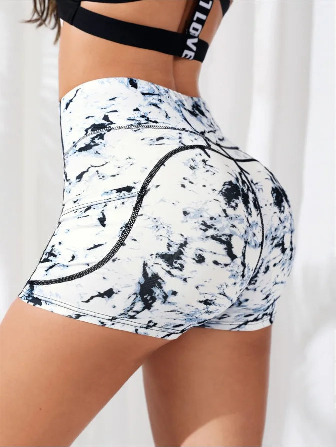 High-Waist Fitness Yoga Shorts Women's Sportswear Butt-Lifting High-Elasticity Moisture-Wicking Breathable for Gym Yoga