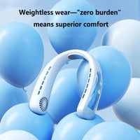 Lenovo USB Rechargeable Bladeless Neck Fan Digital Display Turbo High Speed Portable Hiking Outdoor Wearable Hands-Free