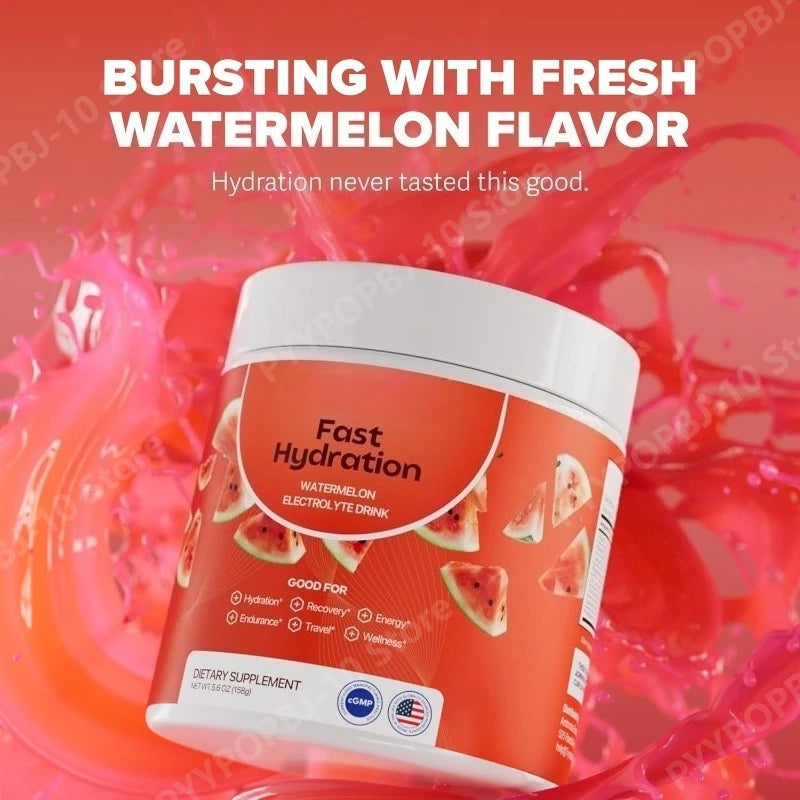 Electrolyte Supplements Watermelon Flavor Sugar Free Hydration Mix with Sodium Potassium Magnesium Calcium Travel Jar