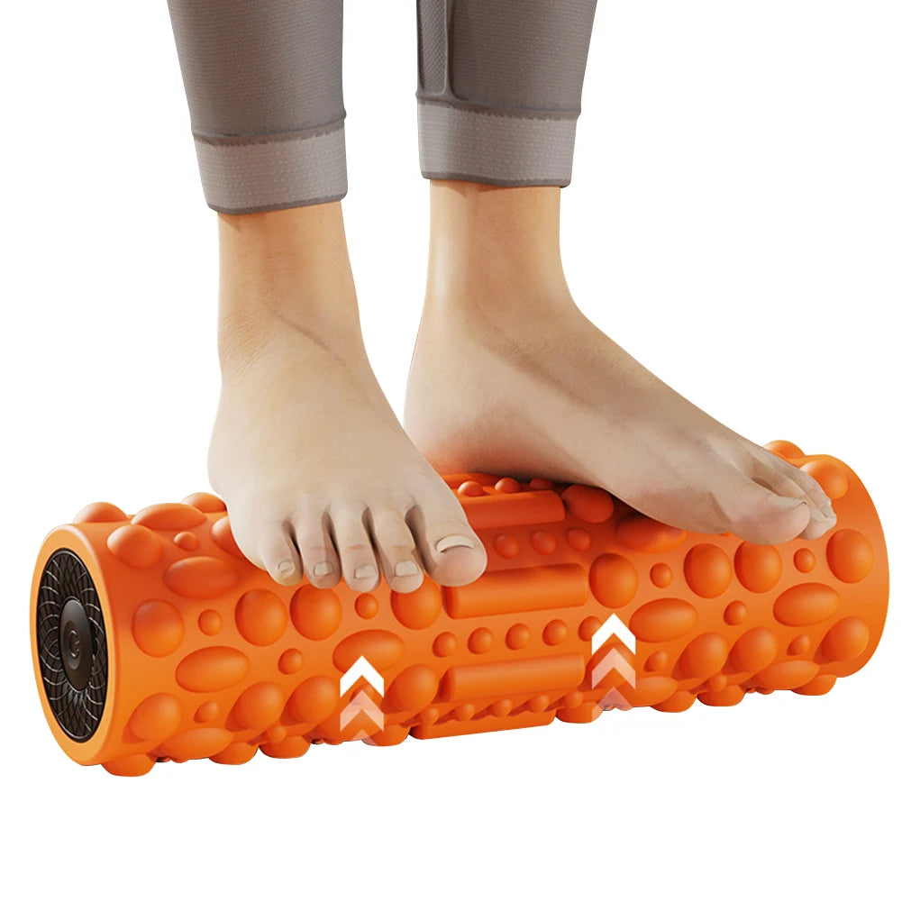 Electric Vibrating Foam Roller Massage Column Rechargeable Exercise Roller 5 Modes Muscle Roller for Yoga Pilates