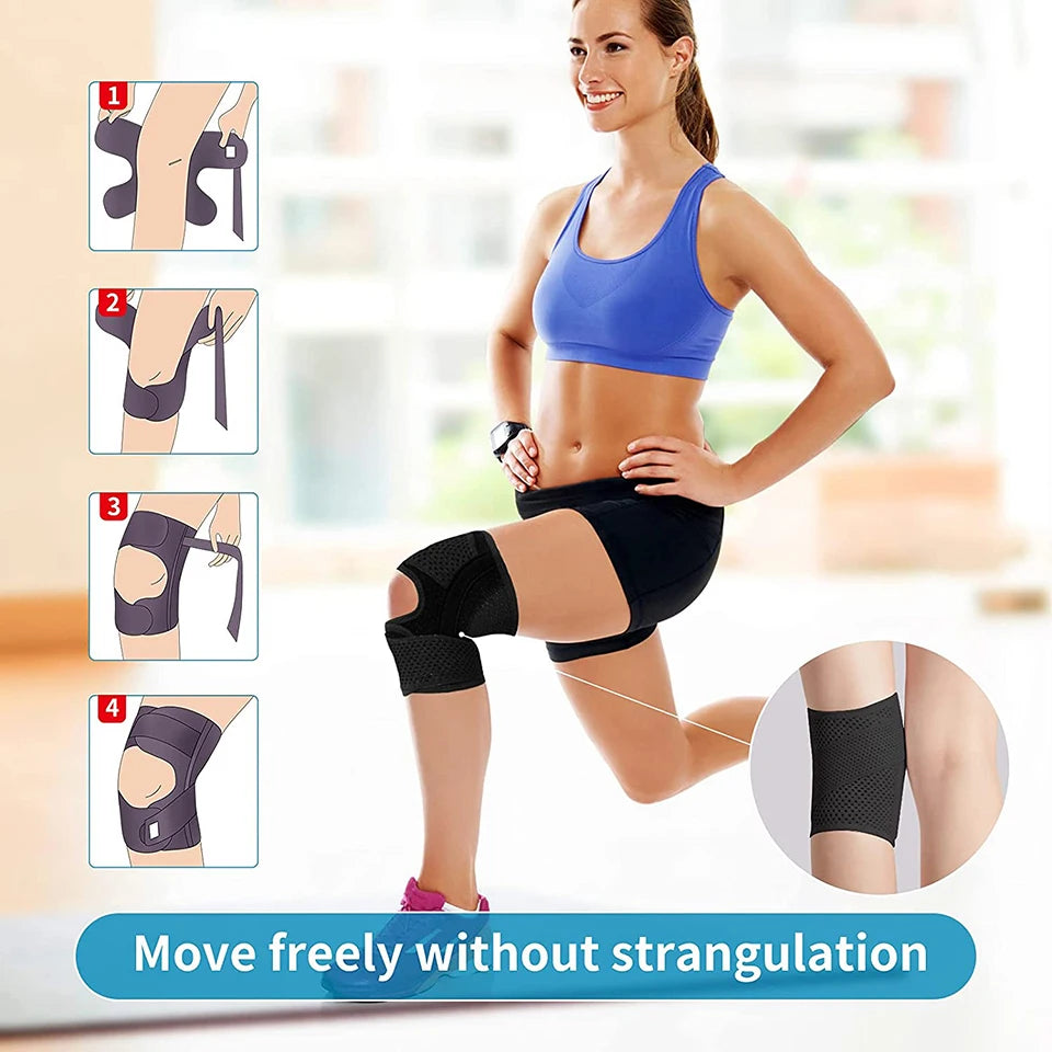 AOLIKES 1PC Knee Brace with Side Stabilizers Relieve Meniscus Tear Knee Pain Joint Pain Relief Adjustable Knee Support Knee Pads