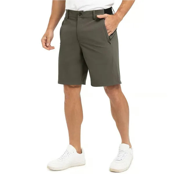 2021 New Summer 100% Cotton Solid Shorts Men High Quality Casual Business Social Elastic Waist Men Shorts 10 Colors Beach Shorts