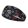 Elastic skull print sports headband, sweat-absorbent sports headband, unisex non-slip fitness headband, cycling street headband