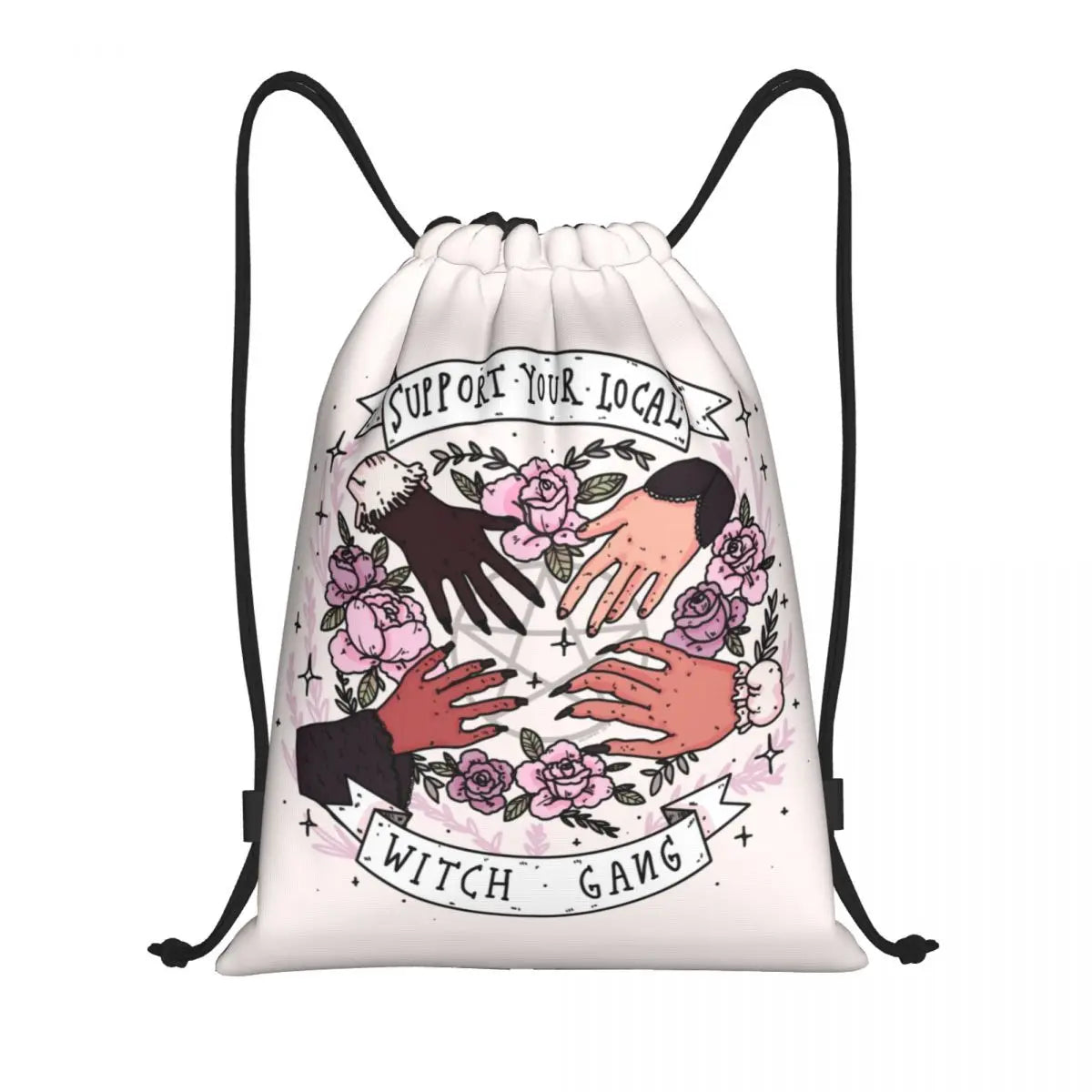 Custom Raven Rage Drawstring Backpack Sports Gym Bag for Women Men Halloween Witch Gothic Scary Crow Training Sackpack