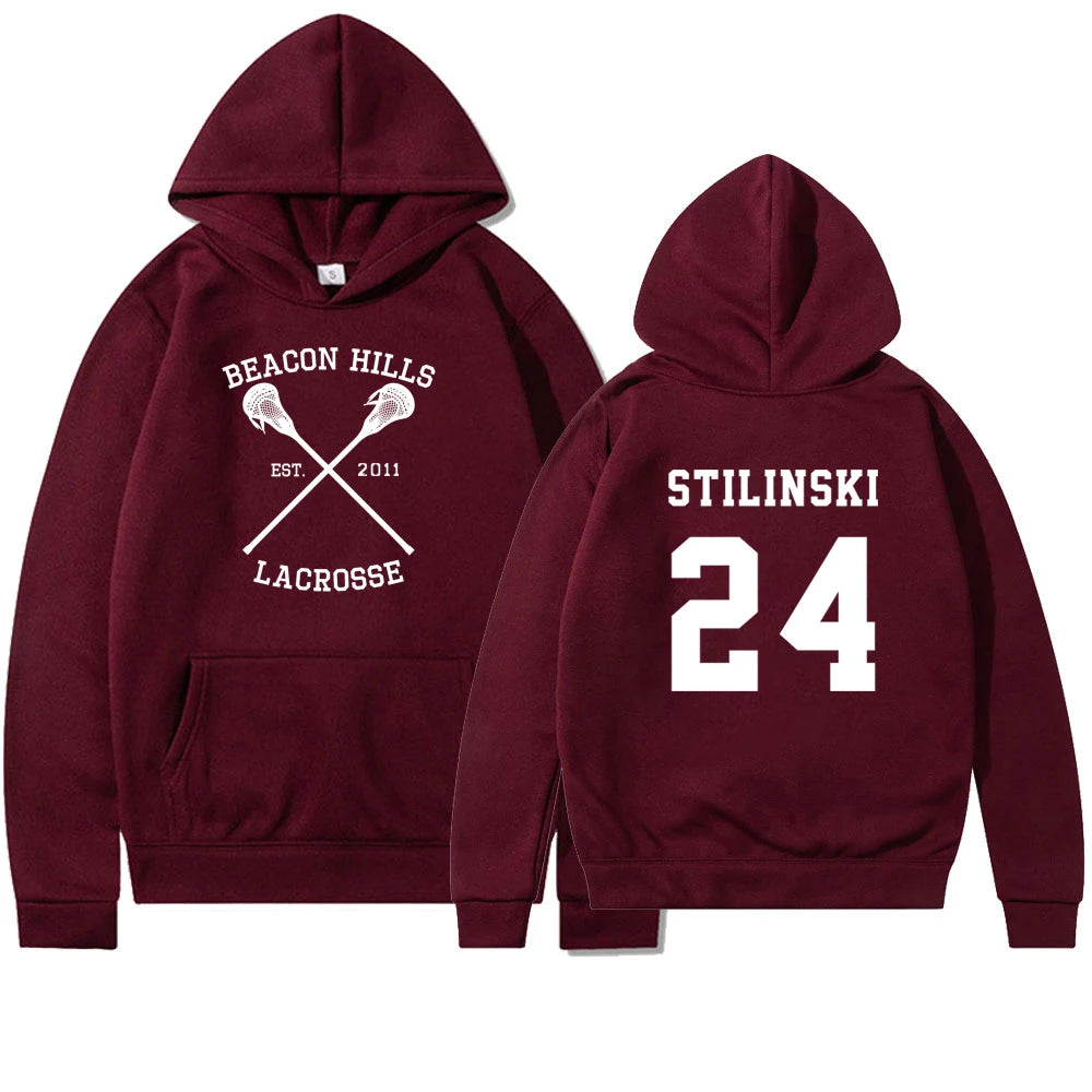 Teen Wolf Hoodie Beacon Hills Lacrosse Hoodie Stilinski 24 Teen Wolf Hooded Sweatshirt Dylan Obrien Unisex Teen Wolf Hoodies