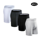 4pcs Long Boxers for Men Underwear Plus Size Men's Panties Sexy Long Leg Underpants Cotton Mens Boxer Shorts Fashion Male Trunk