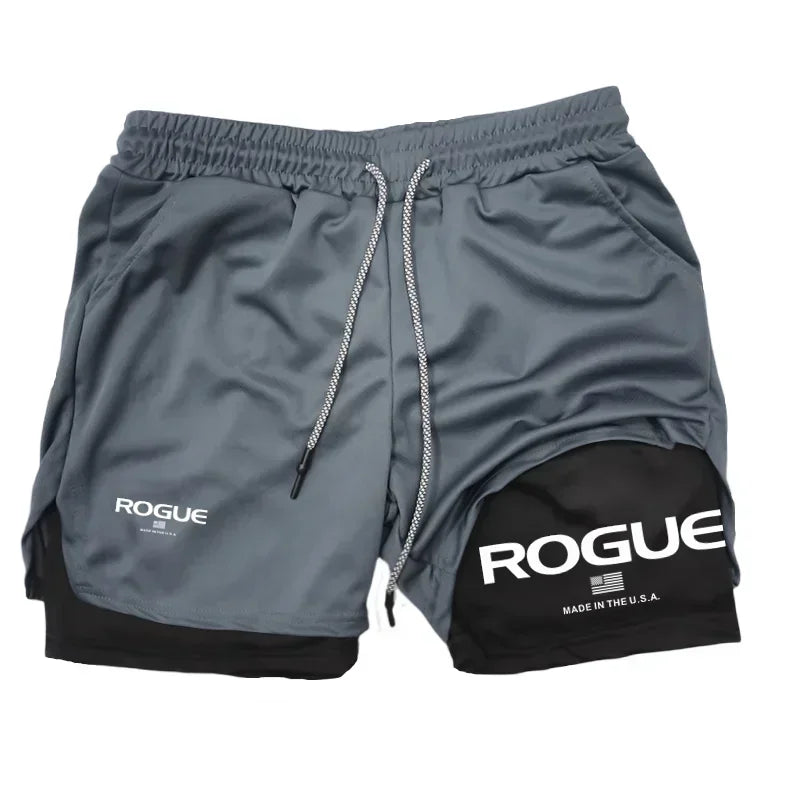Rogue Gyms Men's Sports Shorts  Four Seasons Sportswear 2-in-1  Double Layer Tight Shorts  Sports Shorts