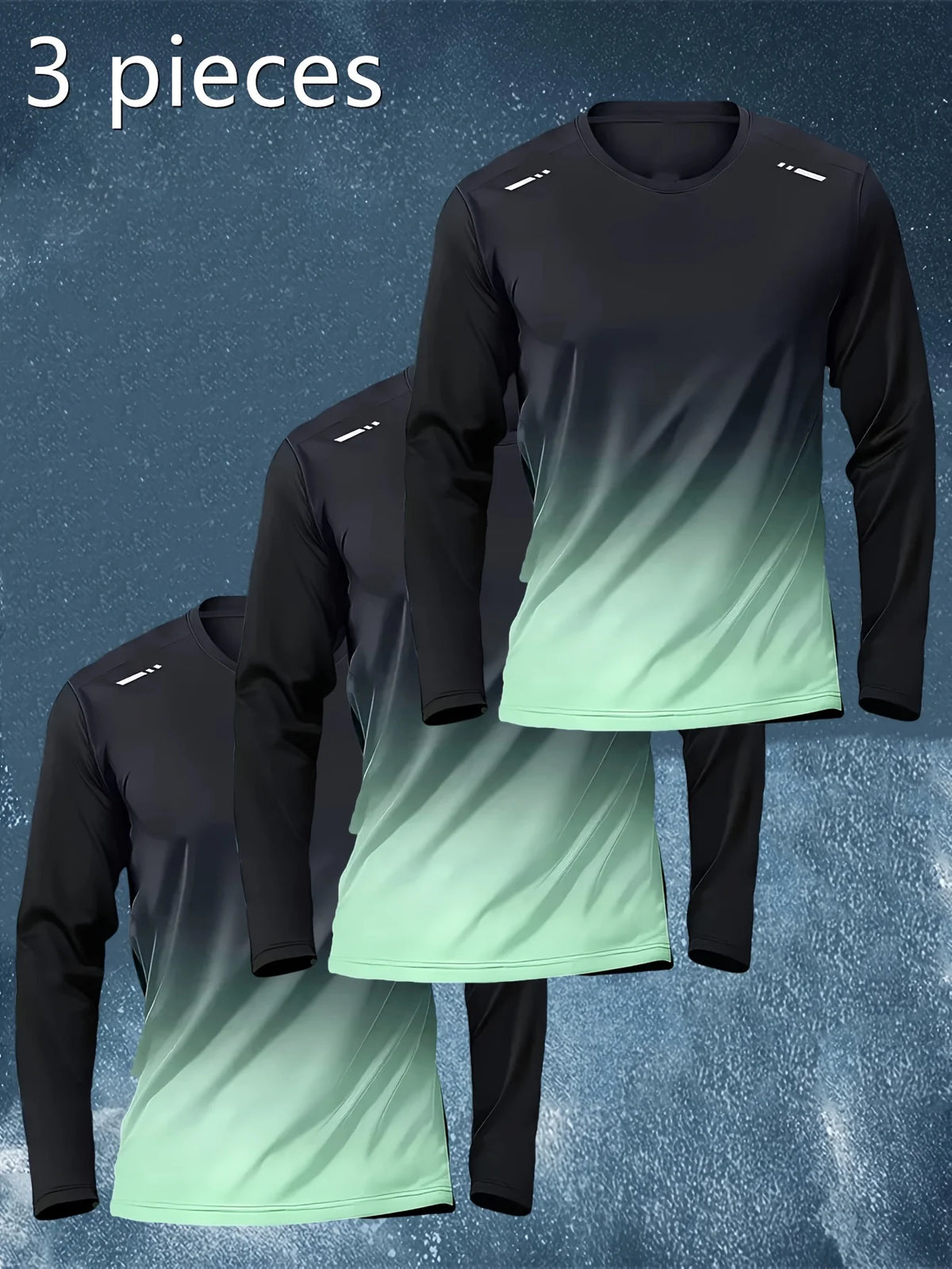 T-shirt men's four seasons long sleeve outdoor speed dry clothes running training breathable leisure fitness top