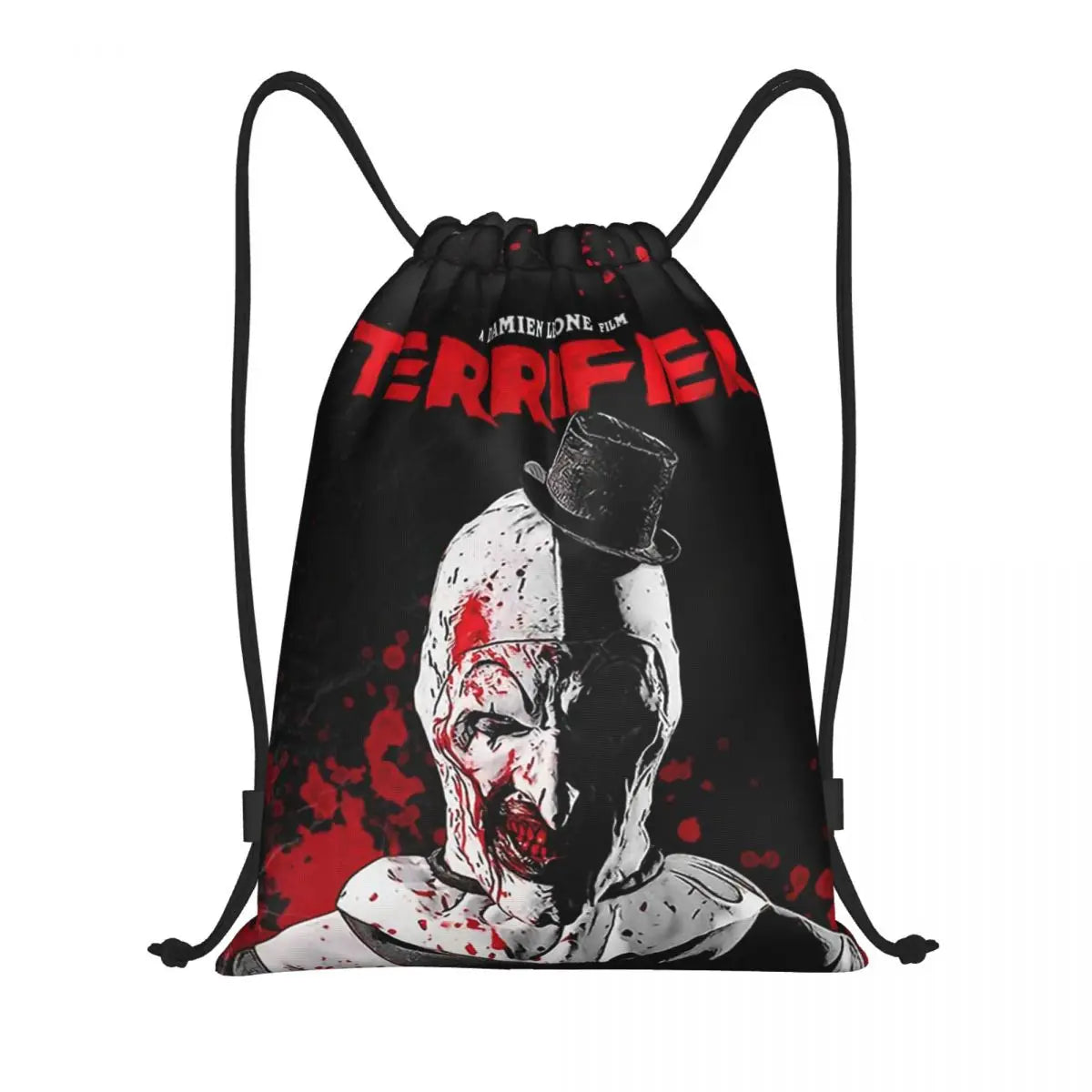 Custom Horror Movie Terrifier Drawstring Bag for Shopping Yoga Backpacks Women Men Halloween Clown Sports Gym Sackpack