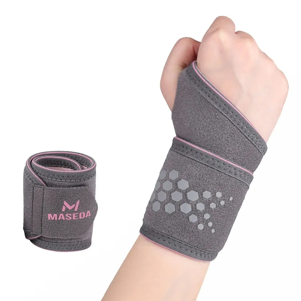 1pc Adjustable Wrist Strap Sports Wrist Support Brace Black Weightlifting Wristband For Men & Women Badminton Tennis Gym