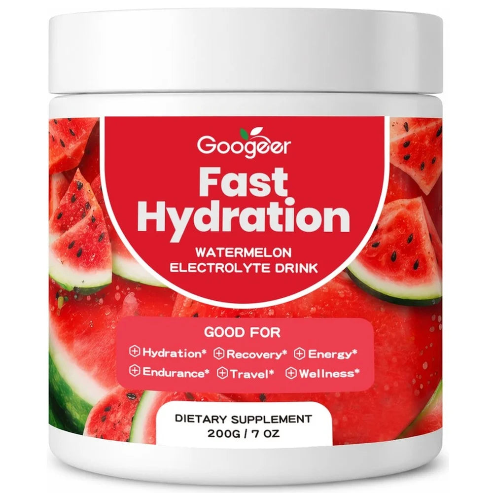 Googeer Watermelon Electrolyte Drink Powder for Post-Workout Recovery, Hydration Support, Daily Energy Levels and Endurance 200g