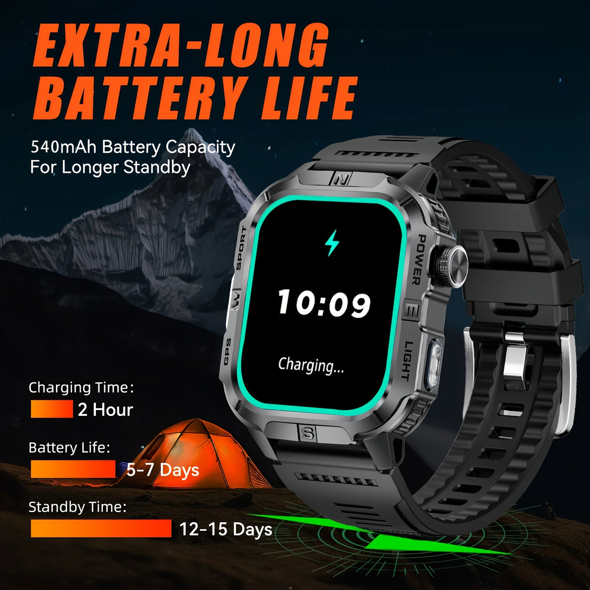 2026 Outdoor New 540mAh Battery T-Rex 3 Military Grade Smart Watch Men IP69K Waterproof GPS HD Bluetooth Call 100+Sports Watch