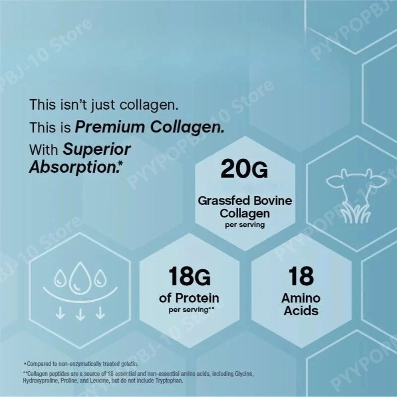 Collagen Powder 22oz Hair Skin Nails Superior Absorption Grassfed Supplement Advanced with 18 Essential Amino Acids