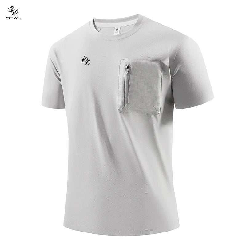 SBWL High Quality Men's Sport Tracksuit Summer Gym Quick Dry T-Shirts Clothing Workout Running 2026 New Y2K Tops Ice Silk Tees
