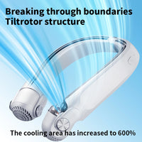 USB Rechargeable Neck Hanging Fan, Adjustable Bladeless Turbo Portable Cooling Fan, Rotor Design for Dorm Home Outdoor Travel