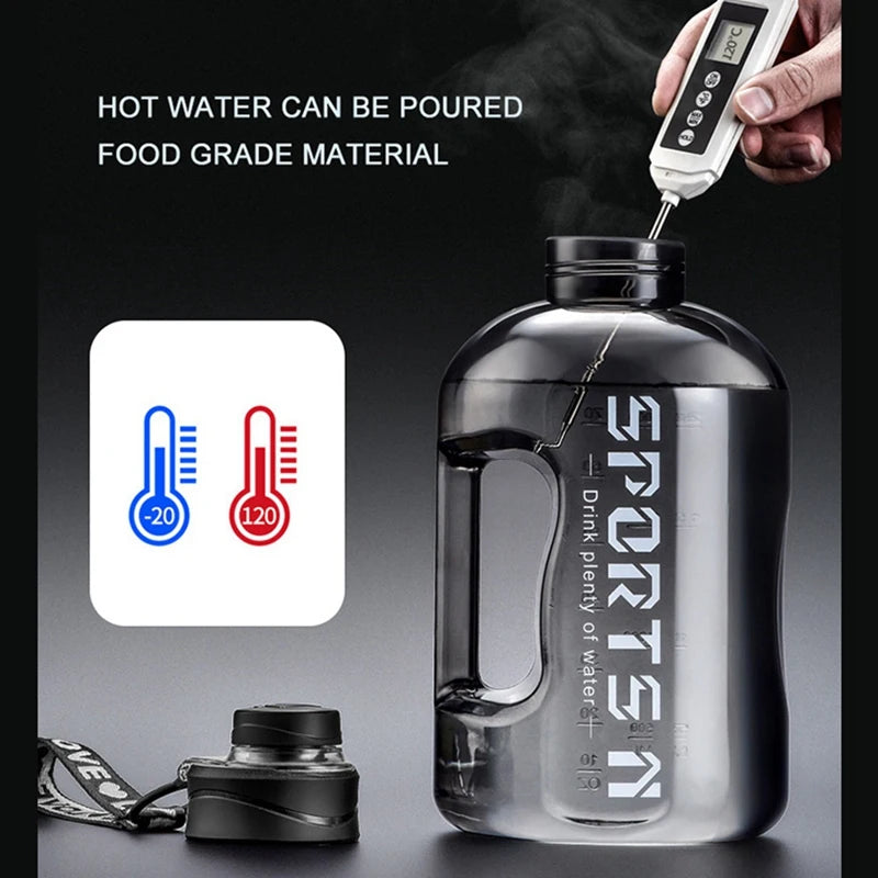 2.7/1.7LSport Water Bottle Super Large Capacity Accurate Calibration Water Kettle Fitness Gym Hiking Travel Leak Proof Water Jug