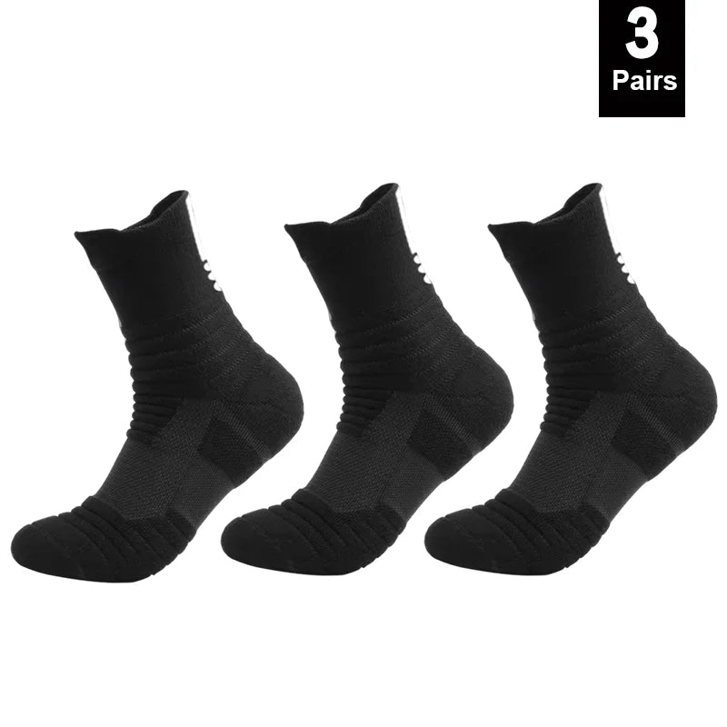 1/3pairs/Lot Men's Socks Compression Stockings Breathable Basketball Sports Cycling running Towel Socks High Elastic Tube Socks