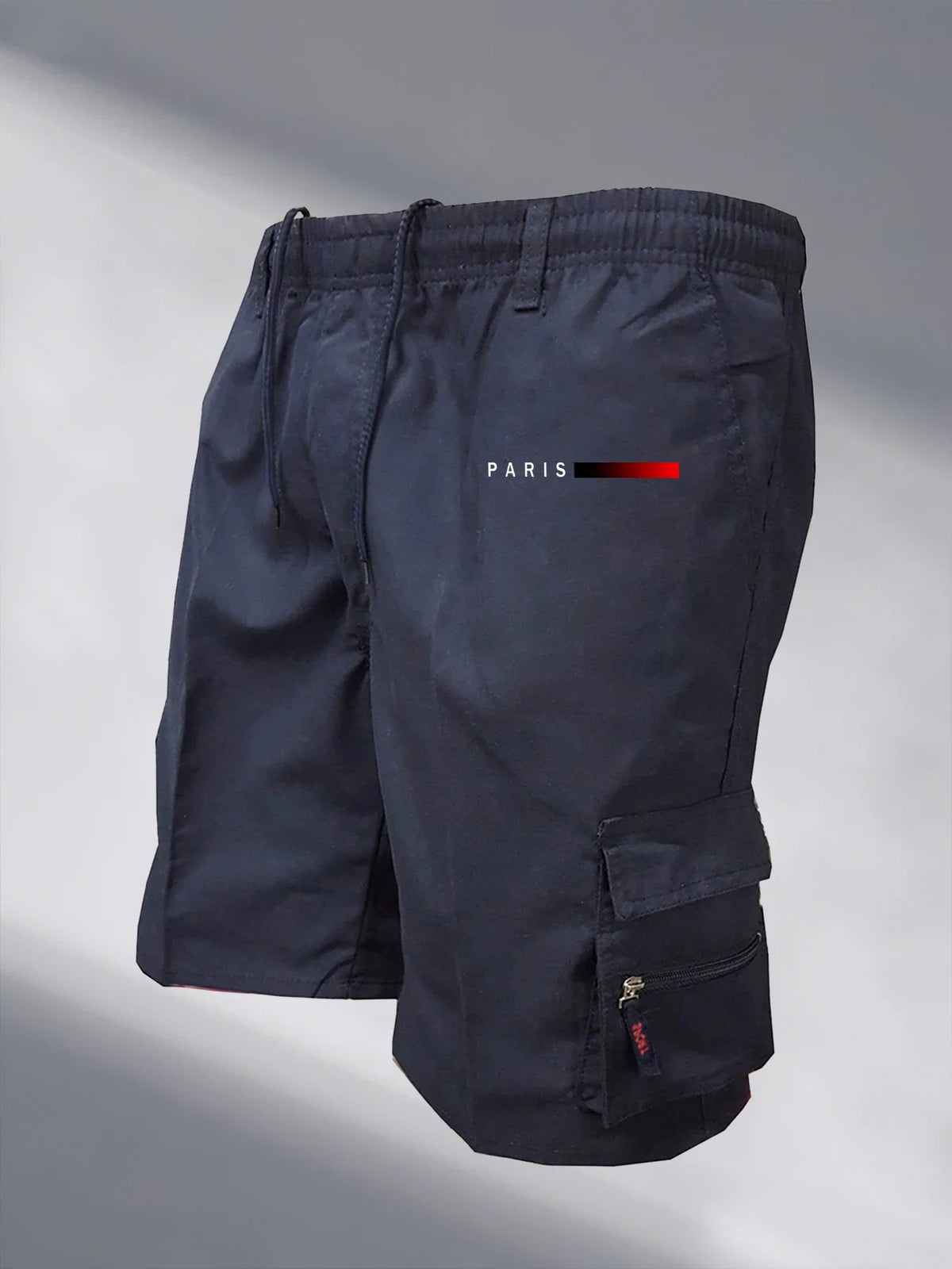 Mens Tactical Cargo Shorts Elastic Waist Outdoor Work Casual Jogging Loose Street Style Shorts