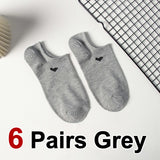 6/12 Pairs Solid Color Heart-Shaped Printed Women Short Socks Summer Breathable Soft Comfortable Simple Style Casual Socks