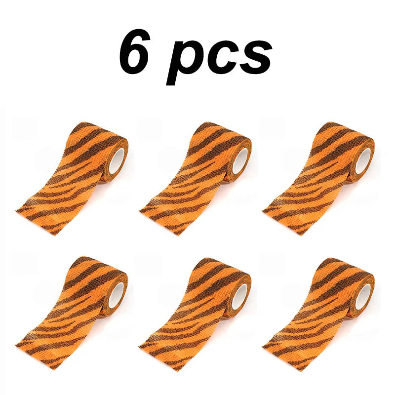 1/2/6 pcs Animal Printed Self Adhesive Tattoo Elastic Bandage 4.5m Sports Wrap Tape for Finger Joint Knee First Aid Kit Pet Tape