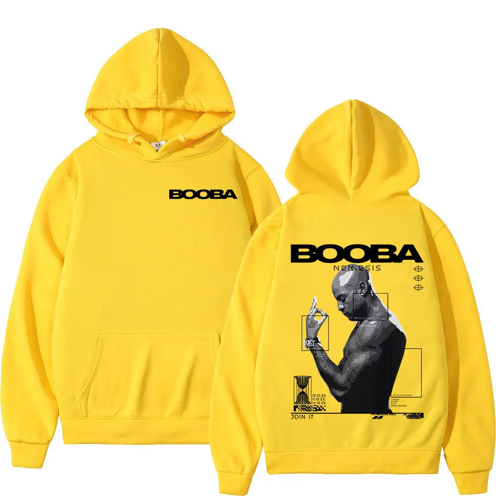 France Rapper Booba Nero Nemesis Hoodies Men's Clothing Retro Fashion Hip Hop Long Sleeves Hooded Sweatshirts Oversized Pullover
