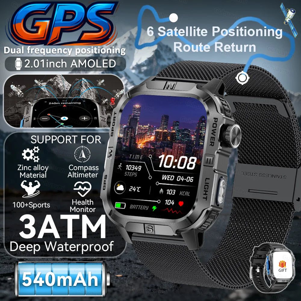 New Military Grade Smart Watch Men 2.01