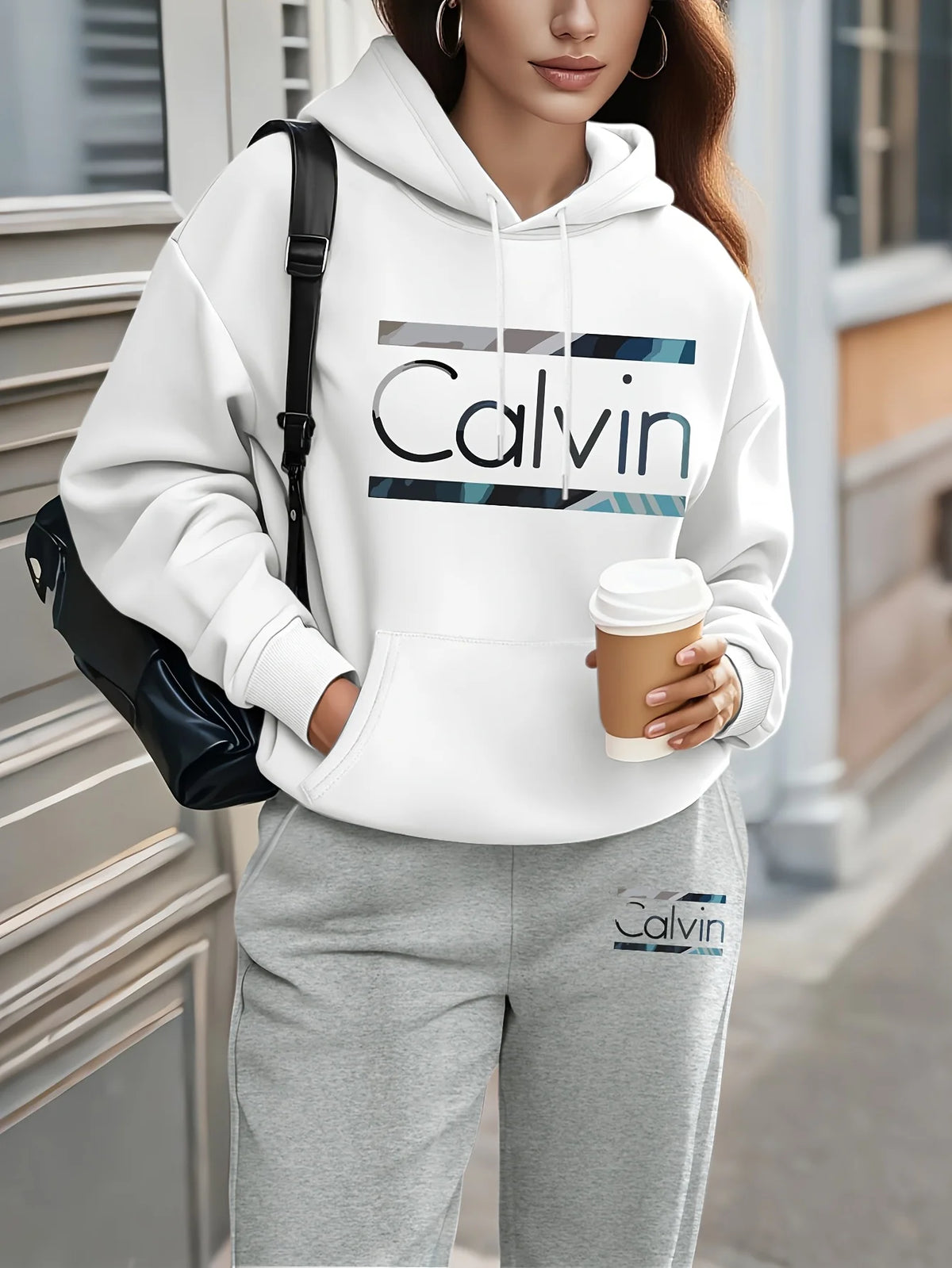 Letter Printed Women's Tracksuit Quality Two Piece Set for Women Fashion Jogging Sweatshirt Suit Drawstring Sports Daily Hooded
