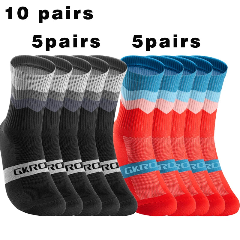 GKRQ 10 pairs  Professional Cycling Socks Breathable Road Bicycle Socks Men Women Outdoor Sports Racing e Compression Cycling Fo