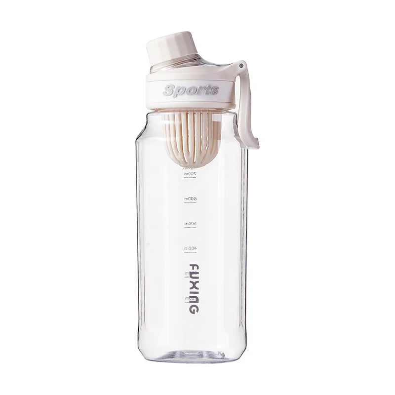 Fashion Sports Water Bottle with Scale Marker Large Capacity Leakproof Clear Drink Bottle Outdoor Sports Water Jugs