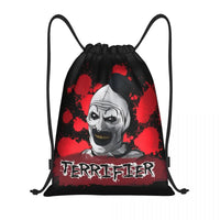 Custom Horror Movie Terrifier Drawstring Bag for Shopping Yoga Backpacks Women Men Halloween Clown Sports Gym Sackpack