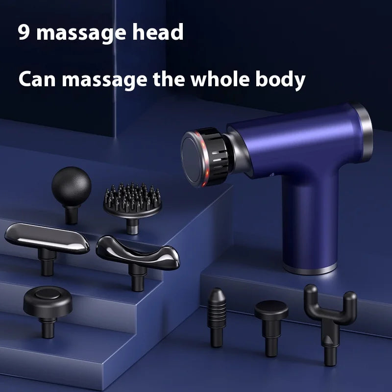 One Click Switching Speed, Cold Speed, Hot Fascia Gun, Ice and Heat Dual-Use, 9 Massage Heads, 9 Levels of Force Adjustment