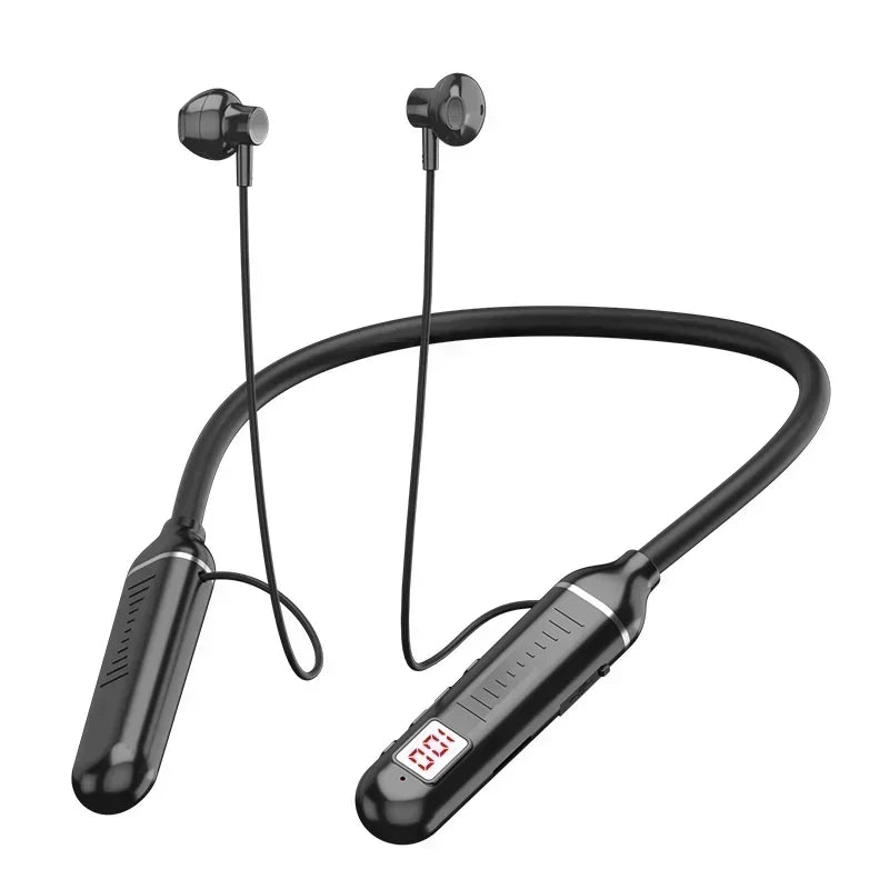 K58pro Wireless Earphones Bluetooth 5.3 Neckband Headphones Gaming LED Display HIFI Headset Sports TWS Earbuds With Mic TF Card