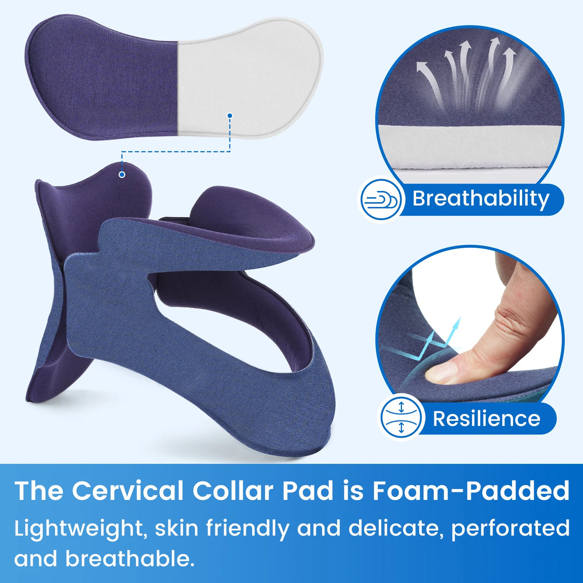 VELPEAU Neck Traction Device, Neck Stretcher for Spine Pressure and Discomfort, Ergonomic Cervical Collar for Men Women