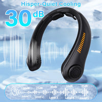 Portable Neck Fan with 5-Speed Silent Bladeless Design, Long-Lasting USB Rechargeable Cooling Device—Essential for Indoor and Outdoor Office Work, Reading, Sports, and Leisure.
