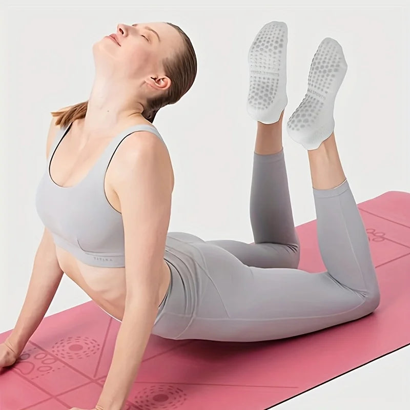 1-4 Pairs Grip Pilates Socks for Women Yoga Athletic Socks for Barre Ballet Barefoot Workout