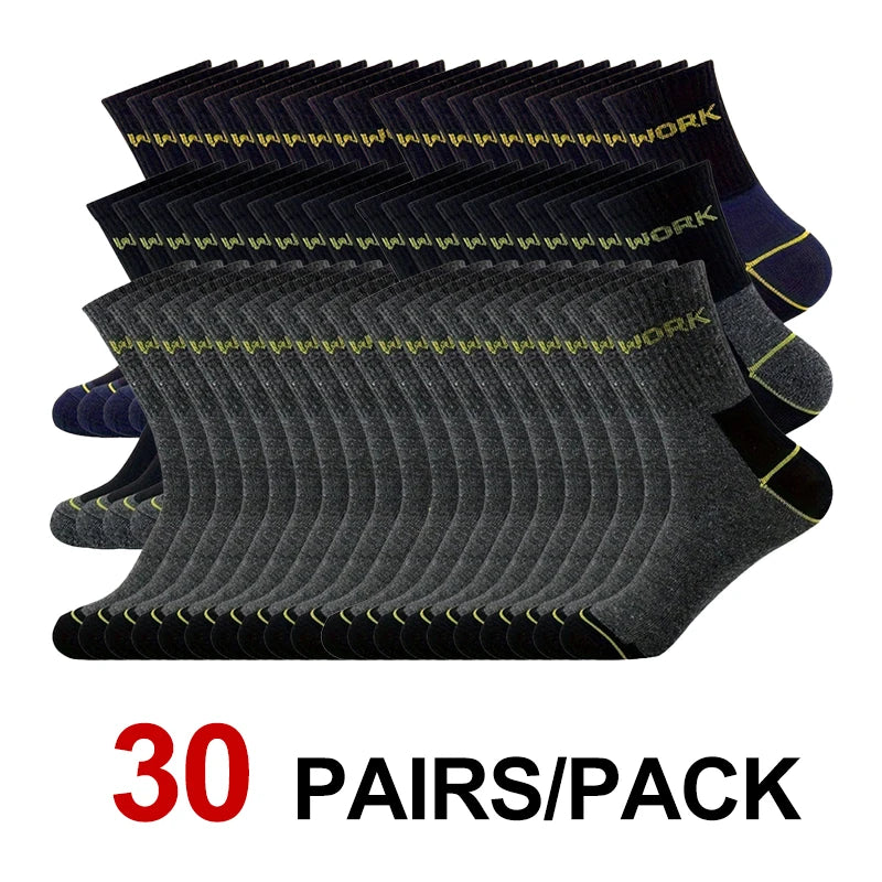 10/30 Pairs Neutral Solid Color Round Neck Socks Spring Summer Sweat Absorbing Breathable Comfortable All-season Sports Socks