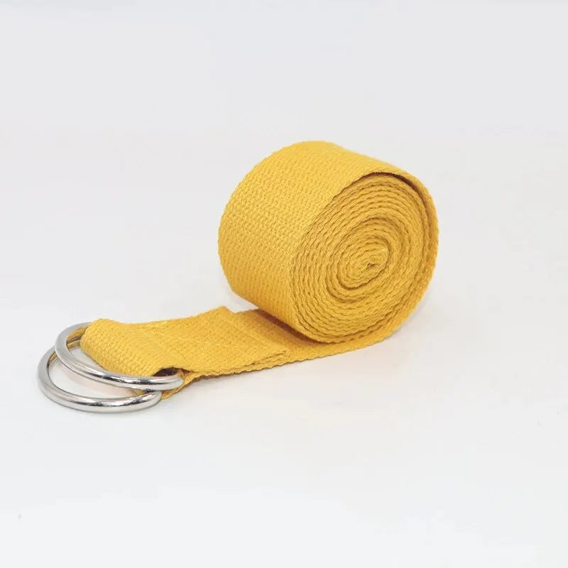 1Pc Yoga Strap For Yoga Pilates Ballet Dance With Adjustable D-Ring Buckle Cotton Yoga Belt For Fitness Daily Stretching