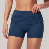 Summer Women Fitness Workout Shorts Yoga Shorts Fold Over High Waist Lift Butt Fitness Shorts Women Running Push Up Gym Shorts