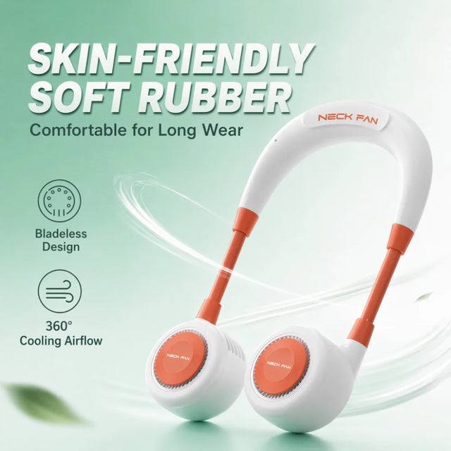 Portable Halter Neck Air Cooling Fan Lightweight Type-C Rechargeable Mini Outdoor Travel Sport Wearable 3 Gear Hanging Neck Fan