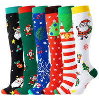 Compression Socks Sports Jump Rope Yoga Elastic Pressure Calf Stockings Socks Varicose Veins Compress Halloween Christmas New