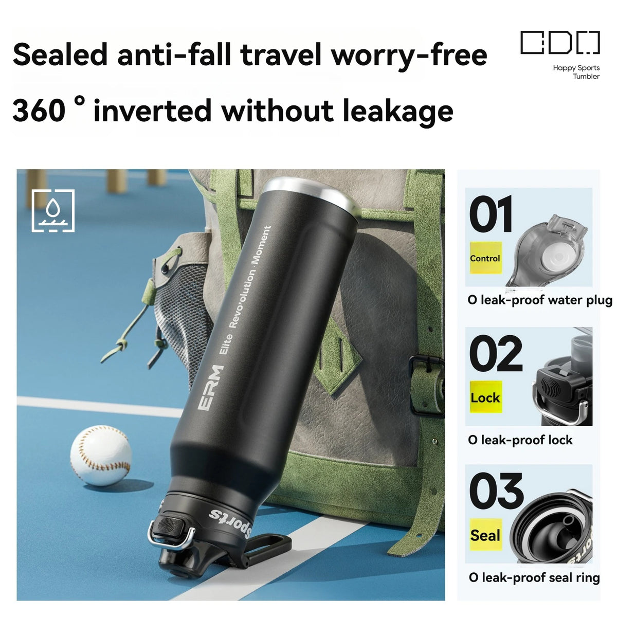 Insulated Water Bottle Stainless Steel Tumble Cycling Cold And Hot Flasks Double Wall Portable With Handle Sports Outdoor Cup