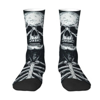 Dark Sketch Style Skull Socks Quick-drying Breathable Non-slip Men's Socks Travel Casual Running Trendy Novel Compression Socks