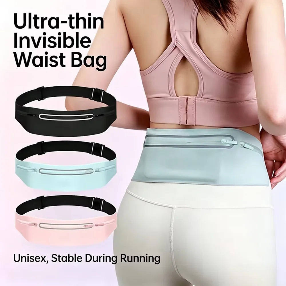 Waterproof Running Waist Pack Adjustable Belt Men Women Slim Running Bags Portable Outsides Jogging Gym Sports Cell Phone Pouch