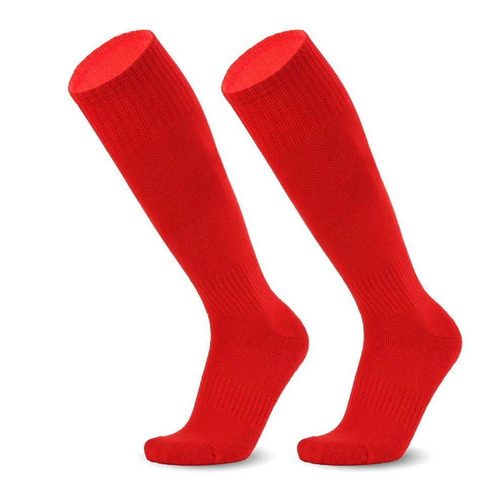 Loogdeel Football Sports Socks Long Knee Cotton Solid Color Kids Legging Stockings Soccer Baseball Ankle Adults Children Socks