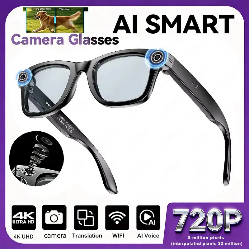 TOP 1 for Meta AI Smart Glasses 13MP Camera Video Recording 100+ Languages Translation Sunglasses Bluetooth Call Music Play