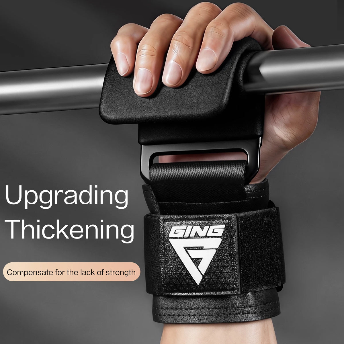 Weight Lifting Hook Grips with Wrist Wraps Gym Hand-Bar Wrist Strap Fitness Hook Weight Strap Pull-Ups Power Lifting Gloves