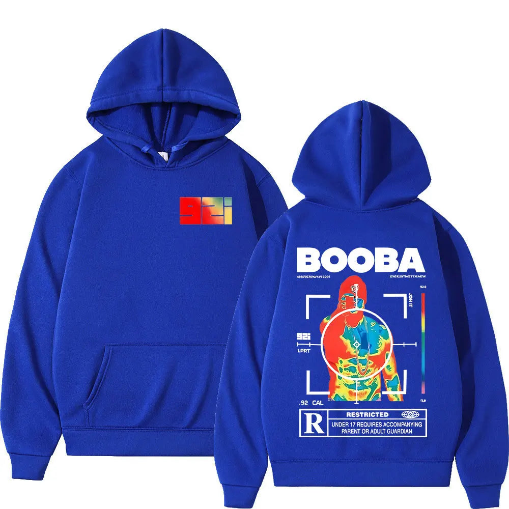 France Rapper BOOBA B2O Tour 2025 Hoodies Men's Retro Style Hip Hop Long Sleeves Hooded Sweatshirts Clothing Oversized Pullover