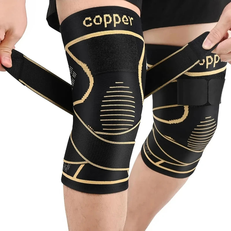 Copper Knee Braces With Strap for Knee Pain Women Men Joint Pain Relief Knee Support for Sports Working Running Weightlifting