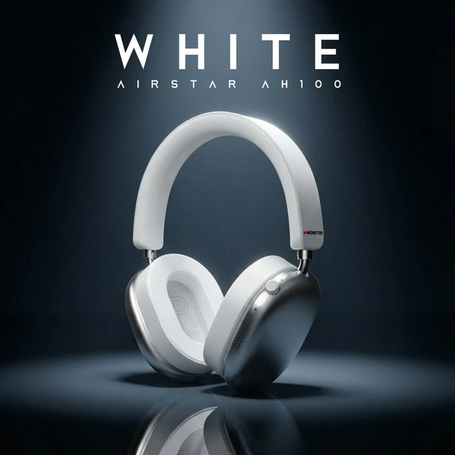 Monster AH100 ANC Over-Ear Headphone Bluetooth 6.0 -45dB Active Noise Cancelling Earphones Hifi Stereo Wire/Wireless Headset